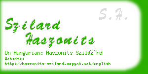 szilard haszonits business card